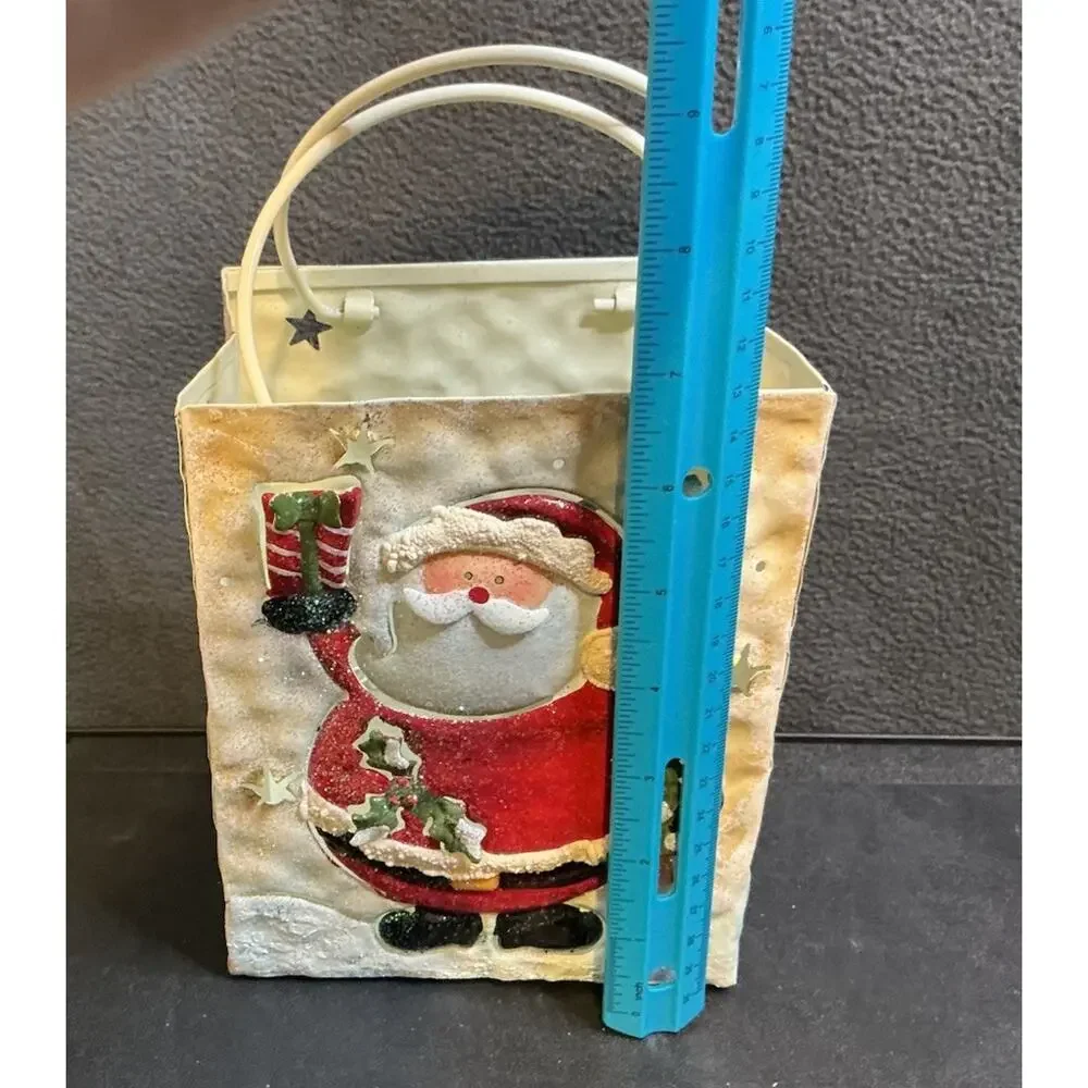 Vintage Metal Santa Tea Light Holder